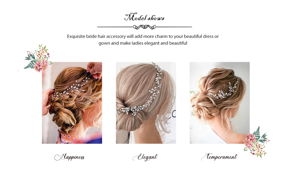 Earent bridal hair accessories are suitable for wedding, party, evenings, special occasions