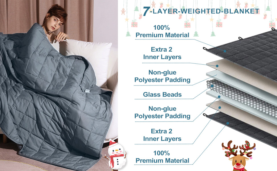 Weighted Idea Weighted Blanket 25 lbs Adult King Size, 80''x87'' for