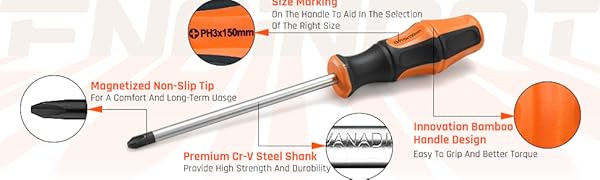 ENGINDOT Lot De 27 Tournevis Magnétiques, Avec étui De Rangement Et Magnétiseur, Tournevis à Fente/Phillips/Torx/précision Pour Réparation Domestique-TLHSS1B 21 ENGINDOT screwdriver detail