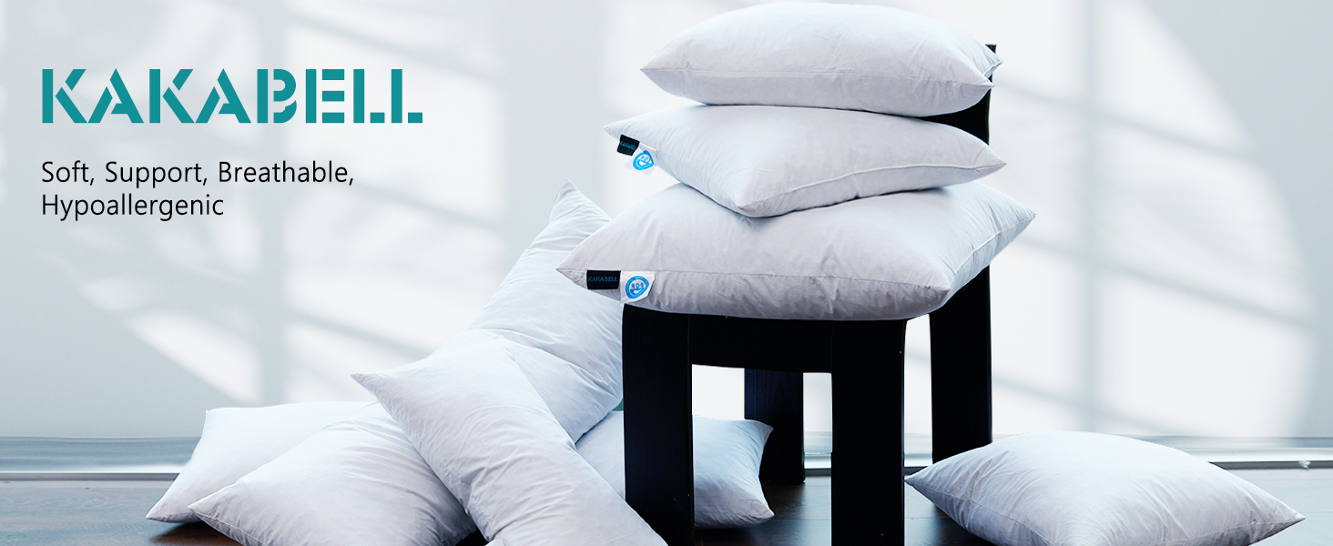 KAKABELL Throw Pillow Inserts Waterproof 16X16 Set of 2