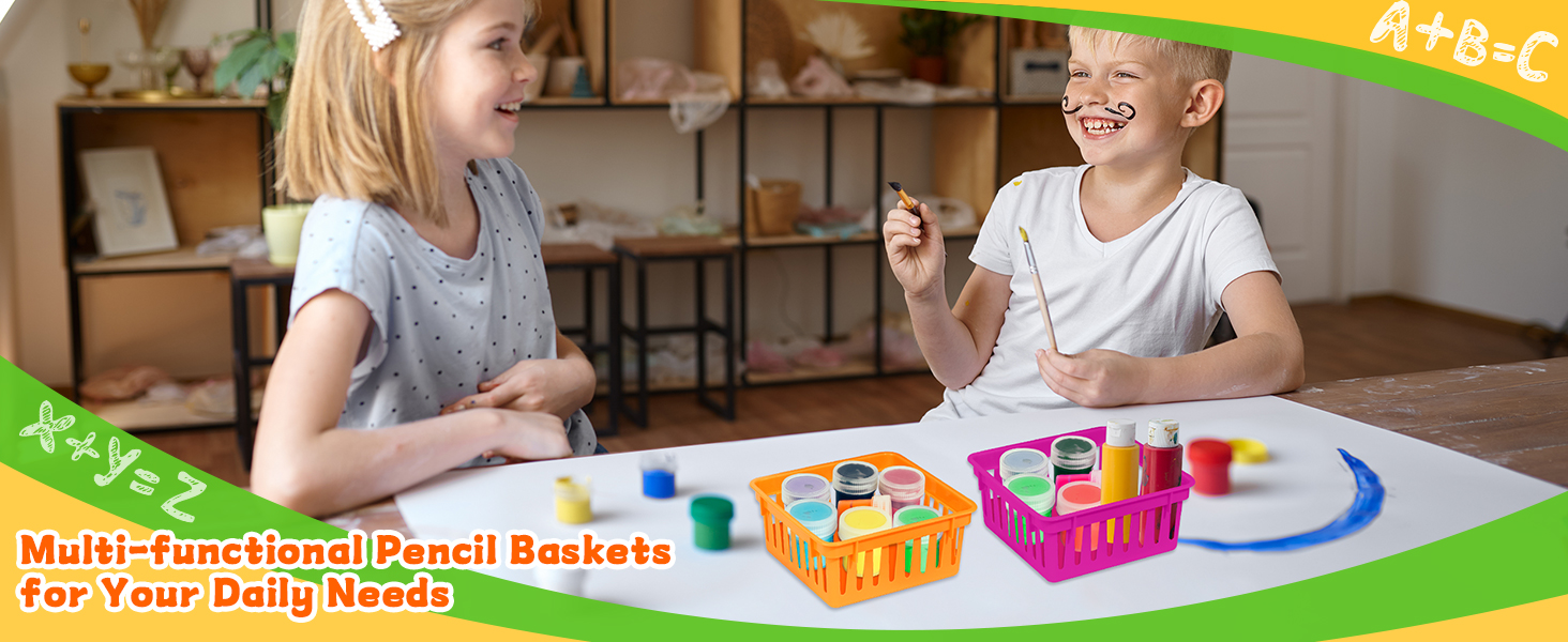 Pencil Holders, Pencil Baskets, Small Plastic Baskets for Organizing
