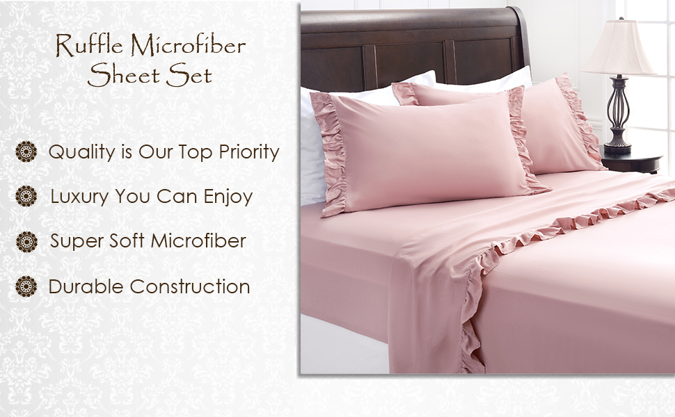 Chanasya Premium Ruffle Sheet Set Shabby Chic Double