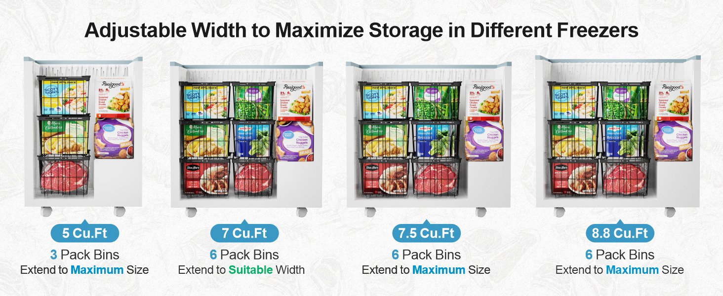 chest freezer organizer bins