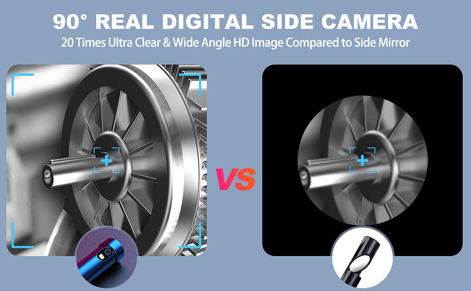 Dual Lens Endoscope, Sansisco 1080P Industrial Borescope Inspection Camera with Light,