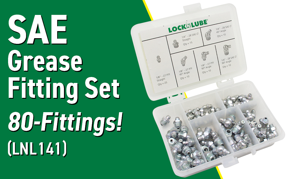 LockNLube LNL141 SAE Grease Fittings Set Industrial
