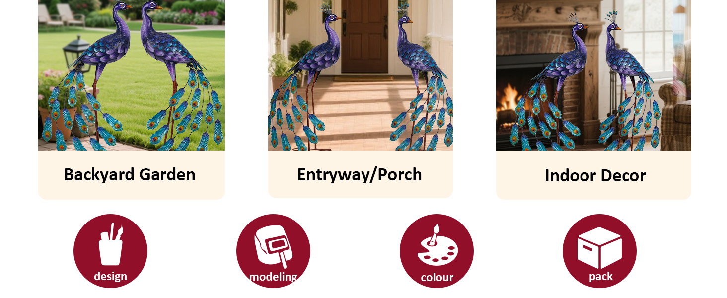 outdoor peacock decor