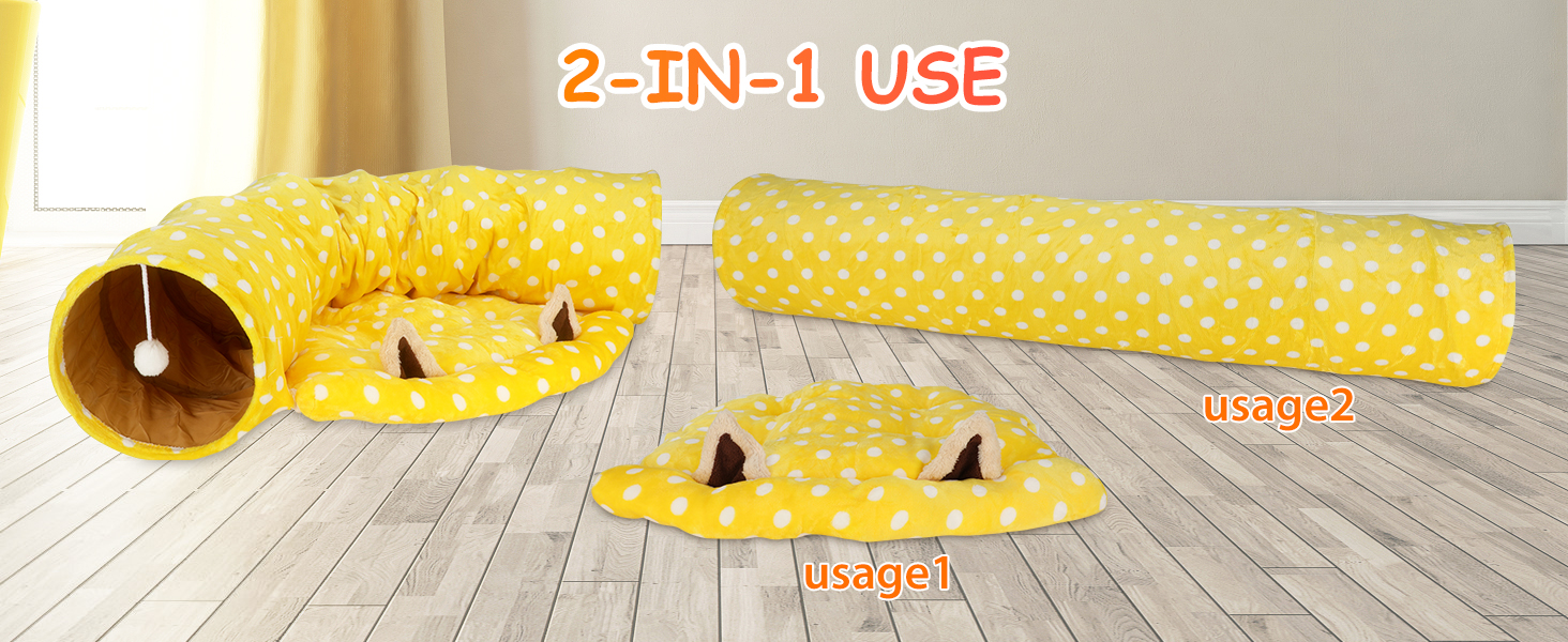 BWOGUE Bunny Tunnel Bed, 2in1 Collapsible Tunnel Tubes