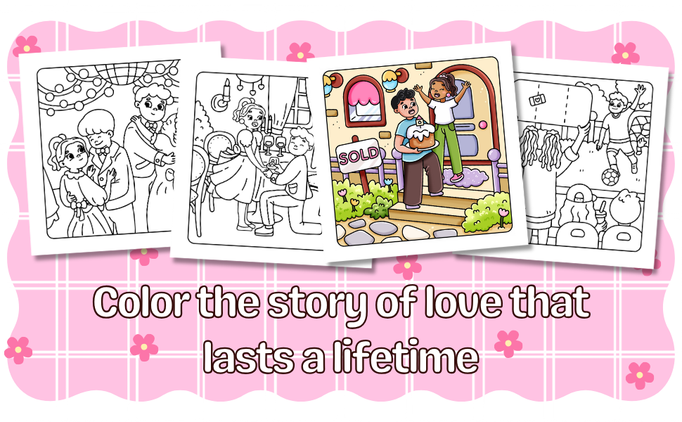 Color the story of love that lasts a lifetime