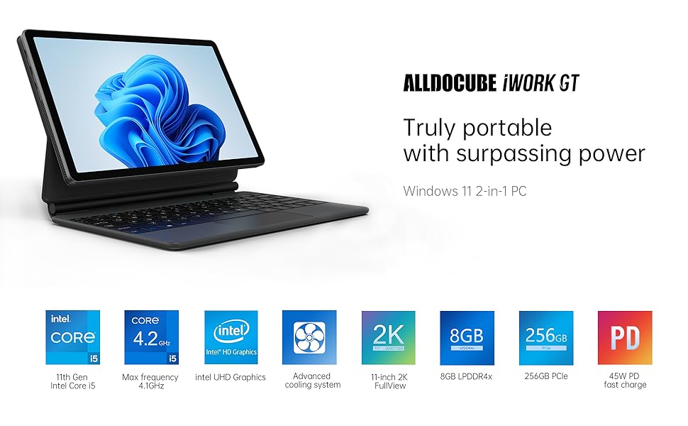 Tablet Windows 11 ALLDOCUBE iWork GT 2 in 1 PC