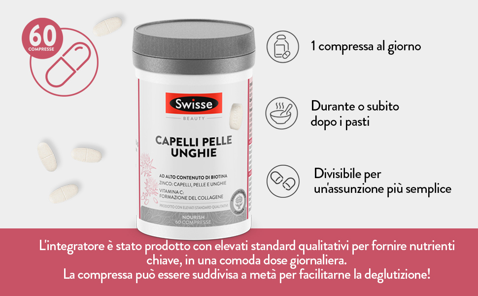 swisse capelli pelle unghie integratore integratori biotina vitamina vitamine