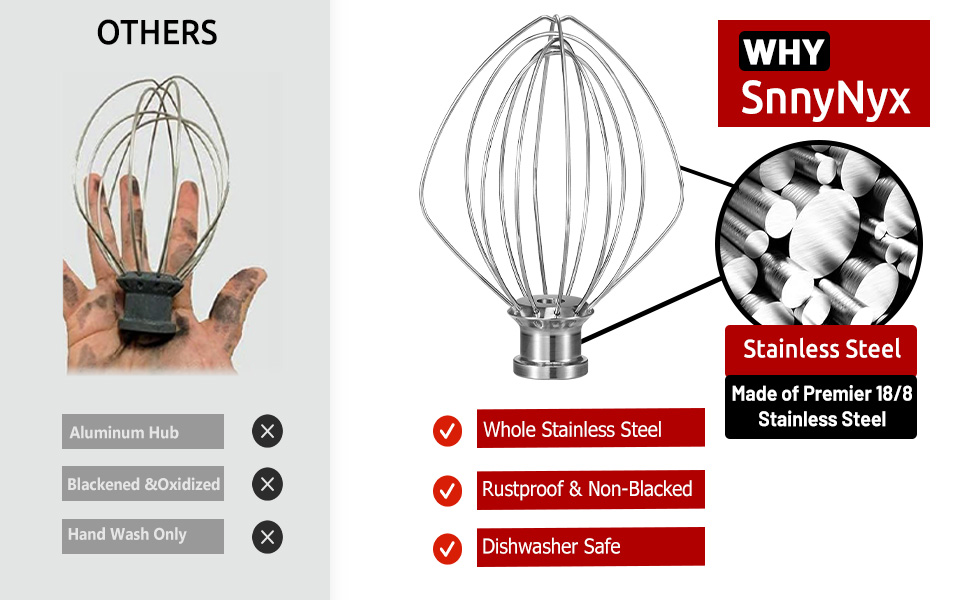 What's the difference between SnnyNyx kitchen aid whisk attachment for stand mixer 
