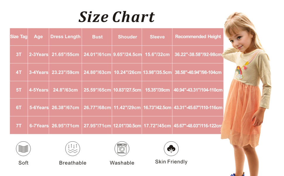 Kids Dresses Long Sleeve Size