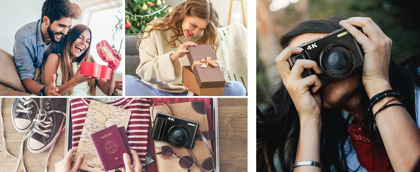 Zostuic 4K Digital Camera UV Lens, 48MP Vlogging Camera Autofocus Image