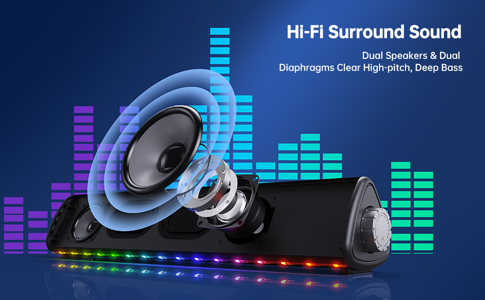 LFS Computer Speakers, Bluetooth Desktop Speakers, HiFi