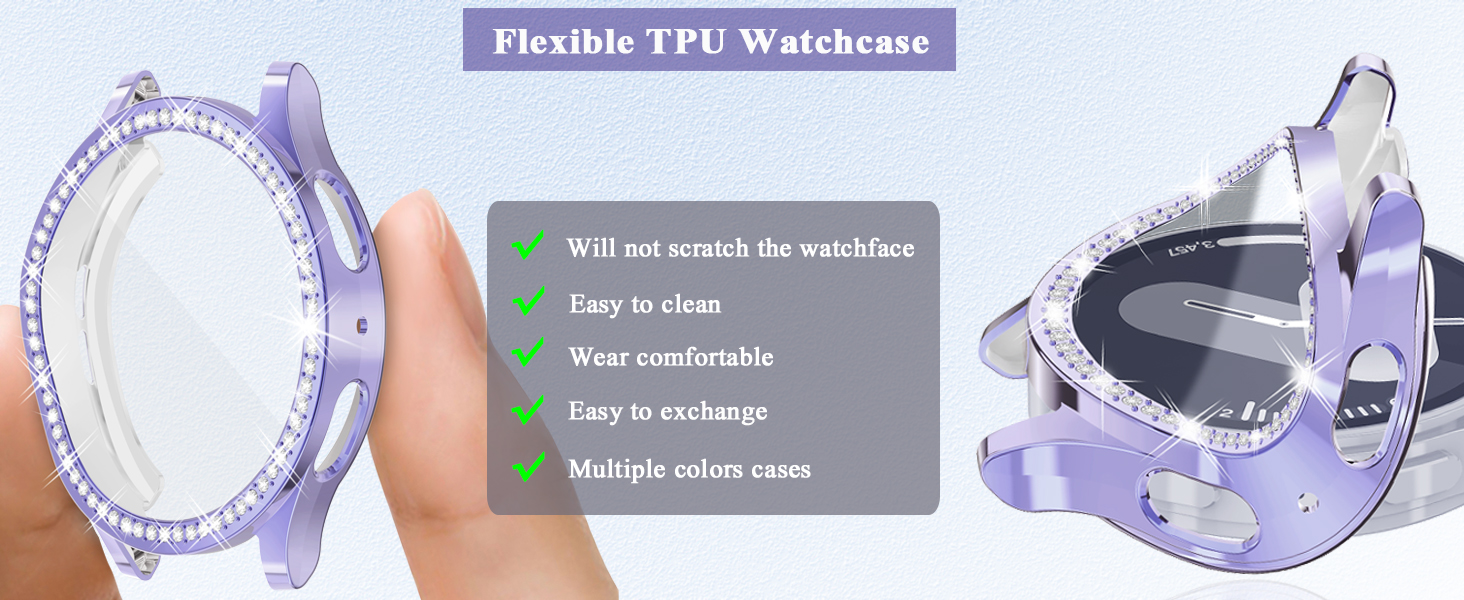 bling case made of high-quality soft TPU, wear comfortable, easy to put on / swap out