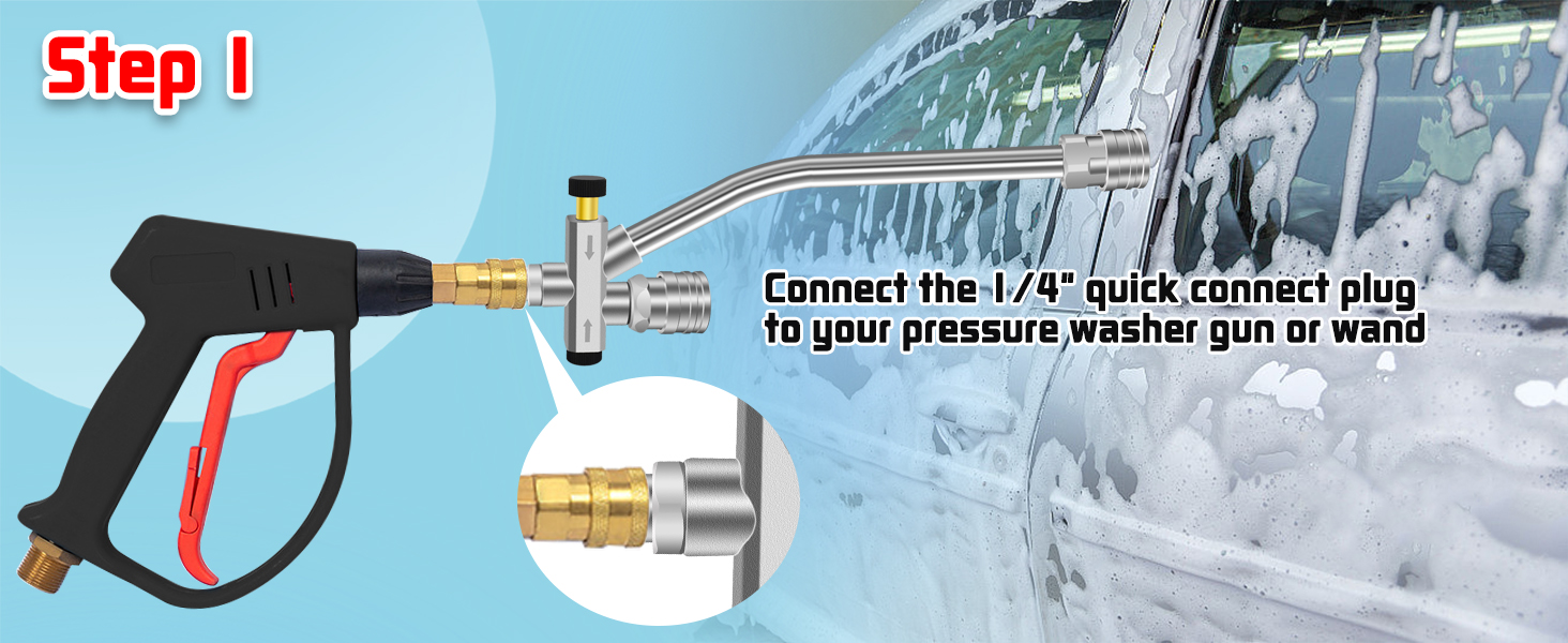 Pressure Washer Foam Cannon with DualConnector Tool