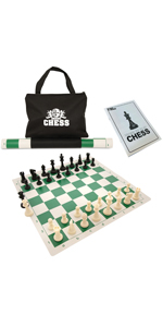 Tournament Chess set with bag board pieces and instructions