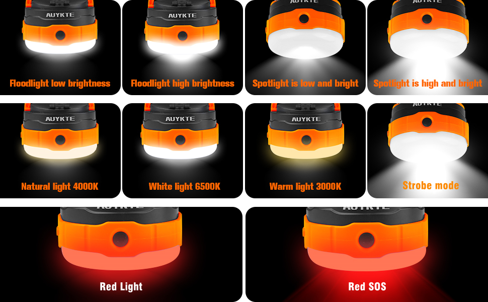 USB Rechargeable Led camping light (Orange)