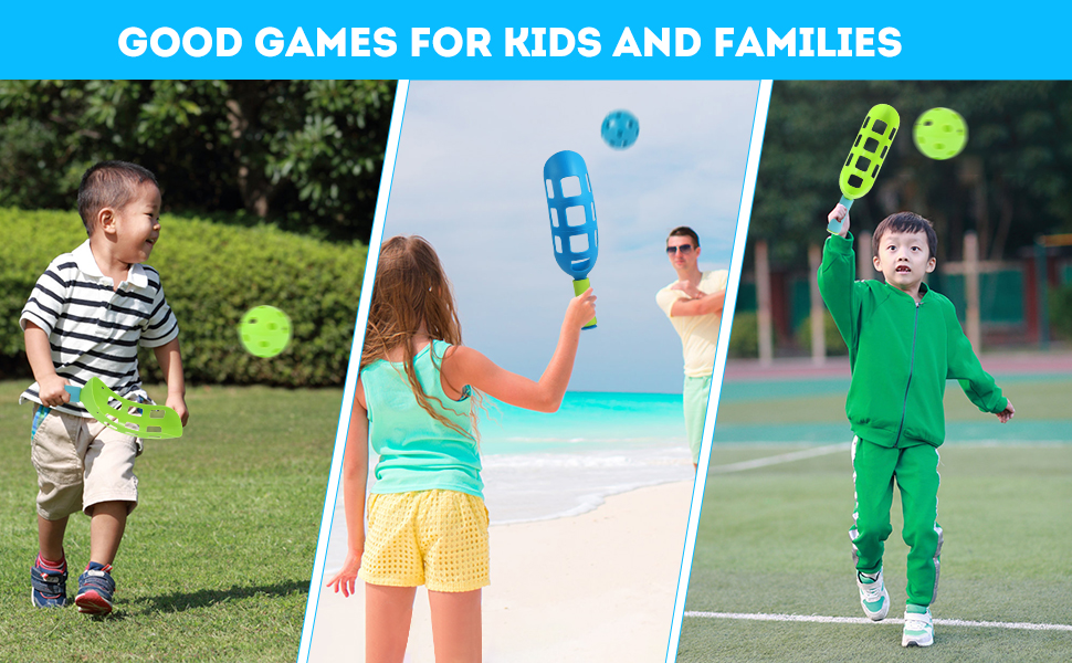 PULEEBO Scoop and Toss Set Outdoor Toys for Kids with 2