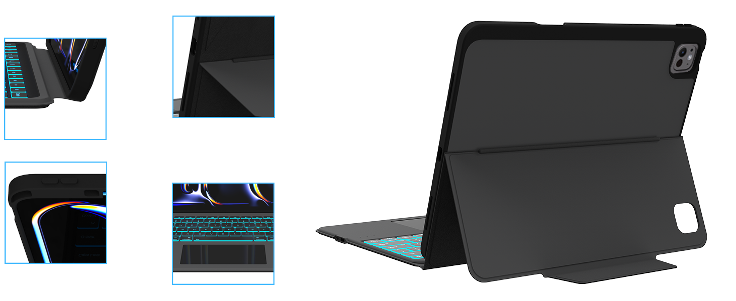 for iPad Pro 13 inch (M4) 2024 Case with Keyboard Folio