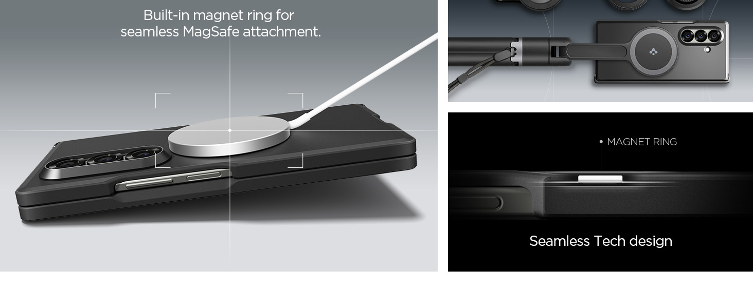 Built in Magnet ring for seamless MagSafe attachment