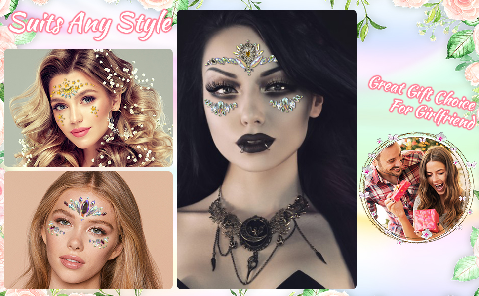halloween rainbow face jewels