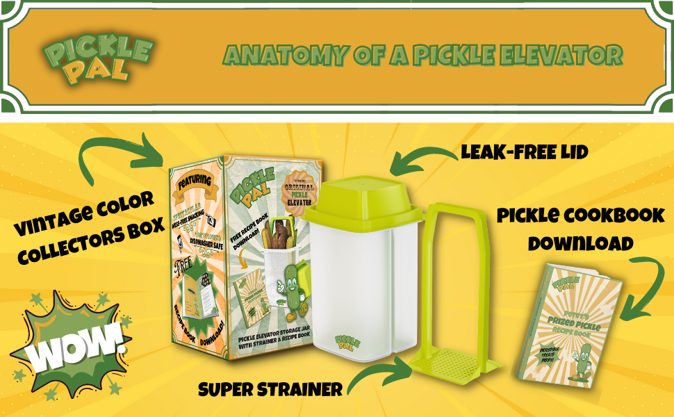 Pickle Pal Pickle Container with Strainer Jalapeno