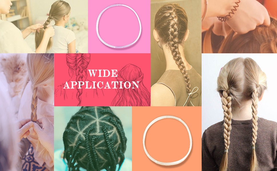 1000Pcs Clear Elastic Hair Bands, Hair Elastics with Box, Clear