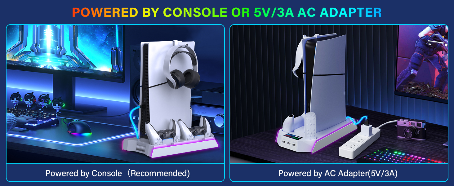 ps5 slim docking station with cooling fan