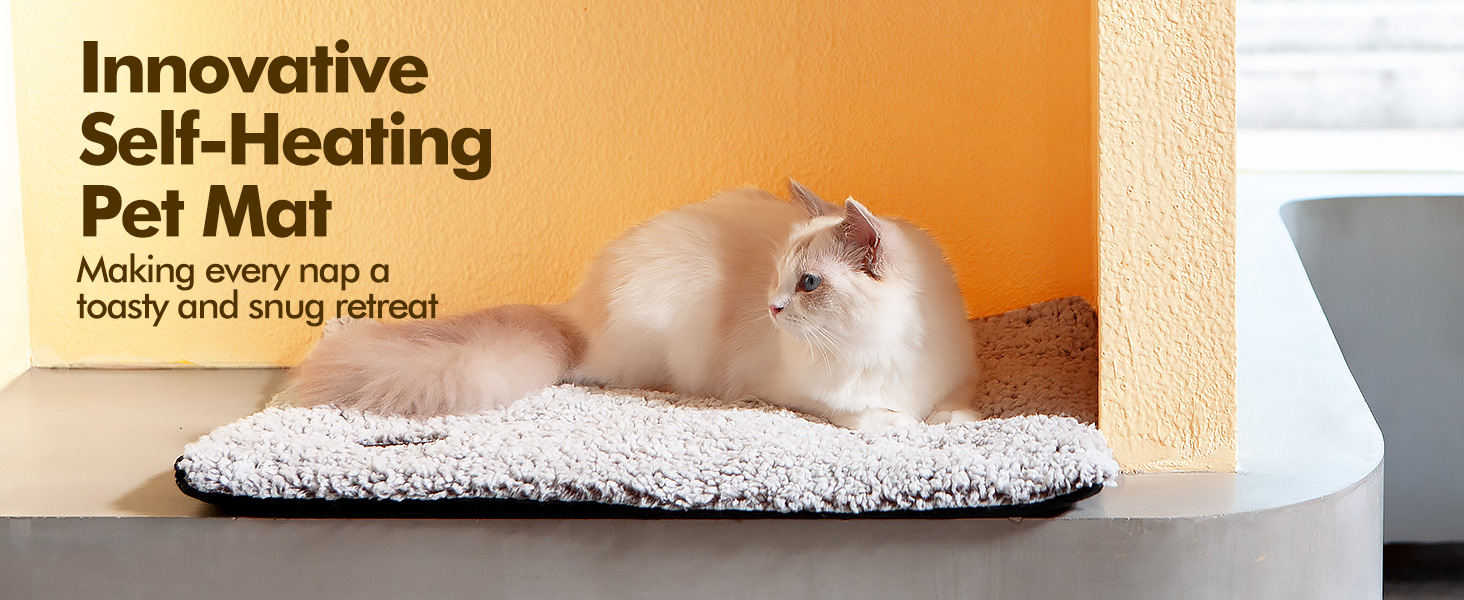 MORA PETS Cat Bed for Indoor Cats Self Heating Pet Pad Blanket No
