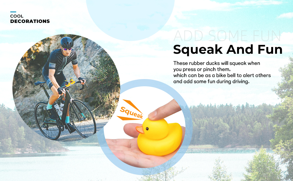 Fengyuan 6 Pack Yellow Duck Car Bike Ornaments, Squeeze