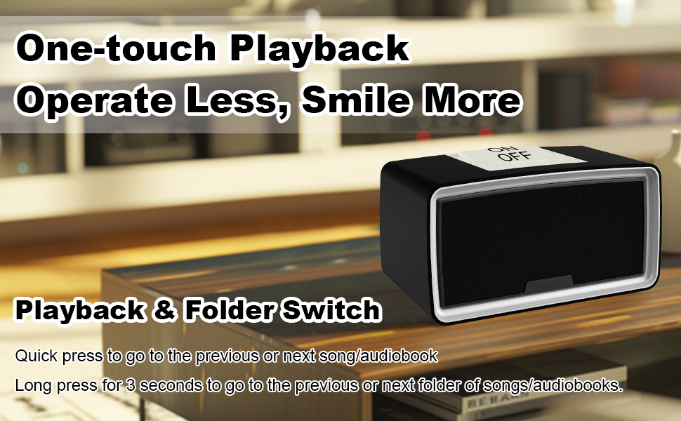 Healvaluefit Simple Music Player for Elderly, Easy Audiobook Player