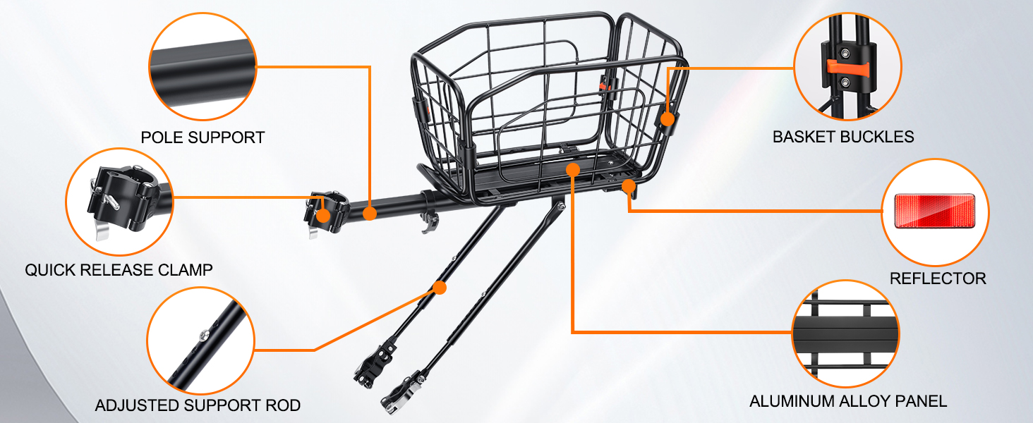 Rear Bike Rack with Basket