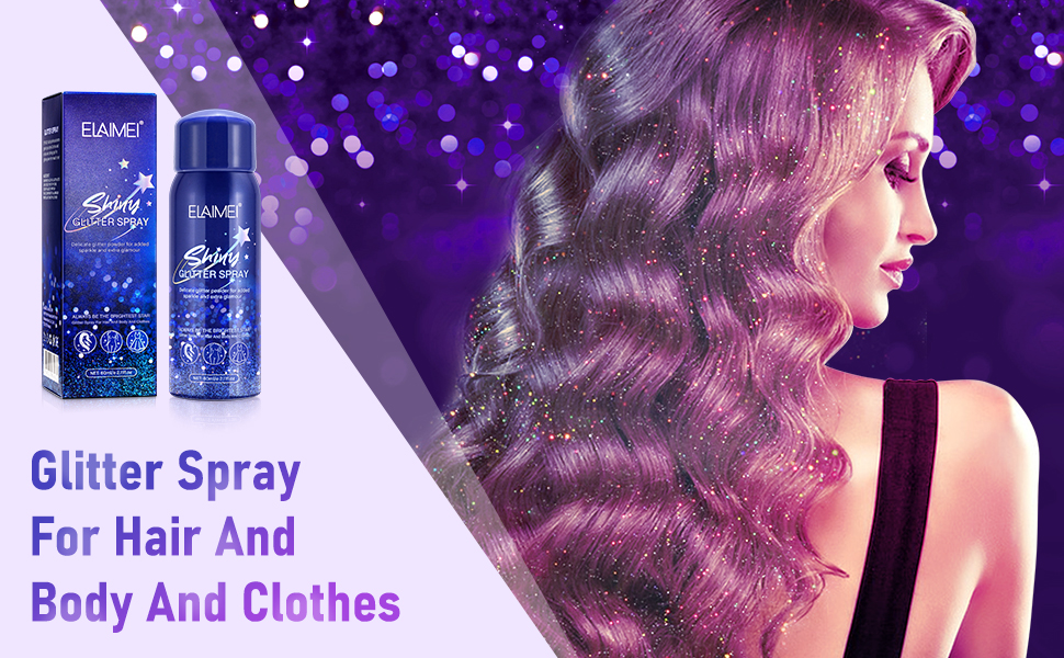 Body Glitter Spray 1pc Temporary Silver Glitter Spray for Hair Body and