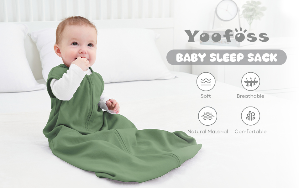Yoofoss Baby Sleep Sack For 6-12 Months, 100% Cotton Baby Blanket With