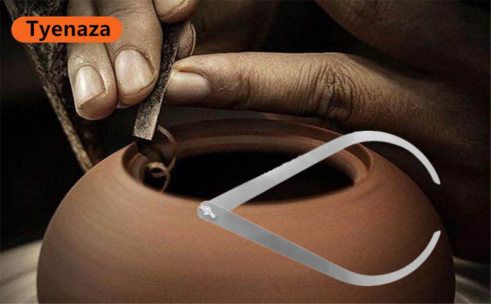 Tyenaza 10 inch Clay Caliper, Stainless Steel Bent Leg Caliper Clay Sculpture
