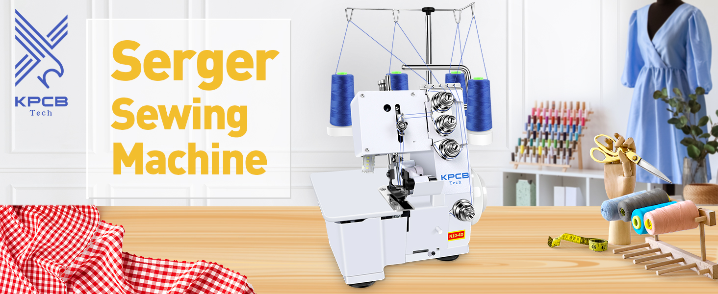 KPCB Serger Sewing Machine 3/4 Thread Overlock Machines with
