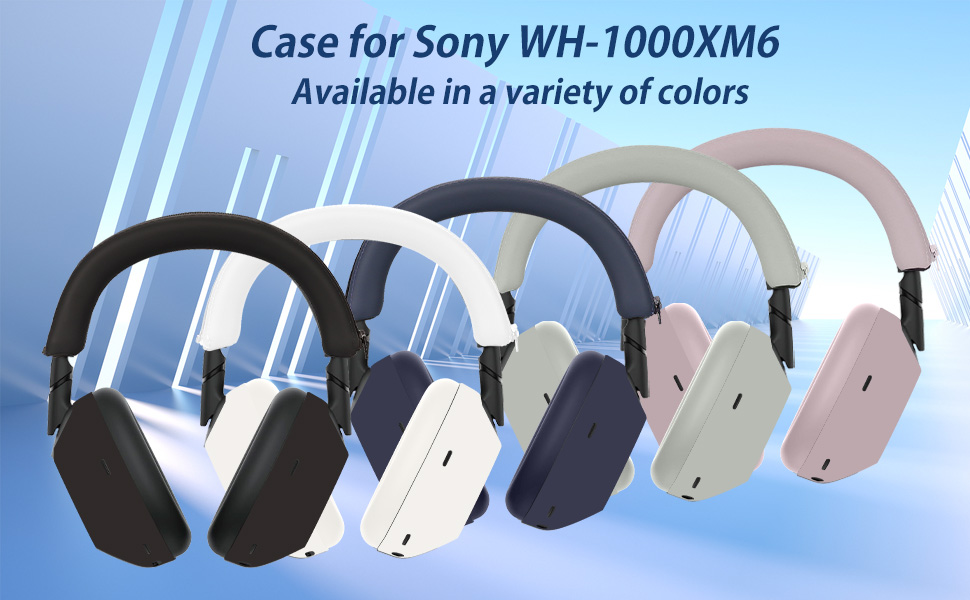 【美品】SONY WH-1000XM6 ホワイト ケース Soft Silicone Case Protective Headphone Cover Skin for SONY