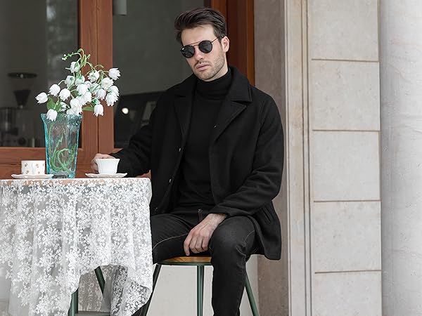 ジャケット・アウター doublet oversized peacoat Men's Retro Double Breasted Wool Blend Pea Coat UK | Ubuy