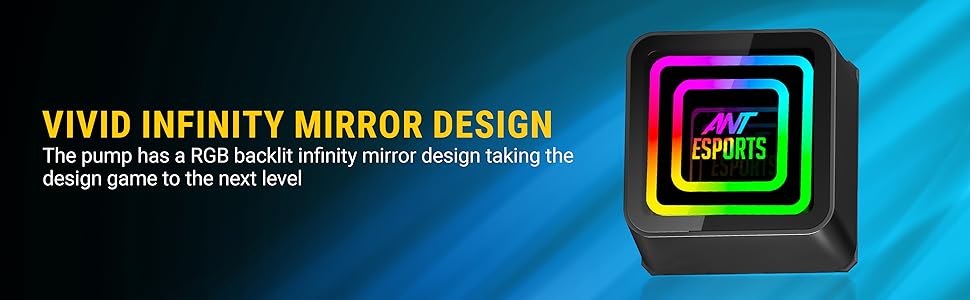 ant esports infinity 240 argb cooler vivid infinity mirror design