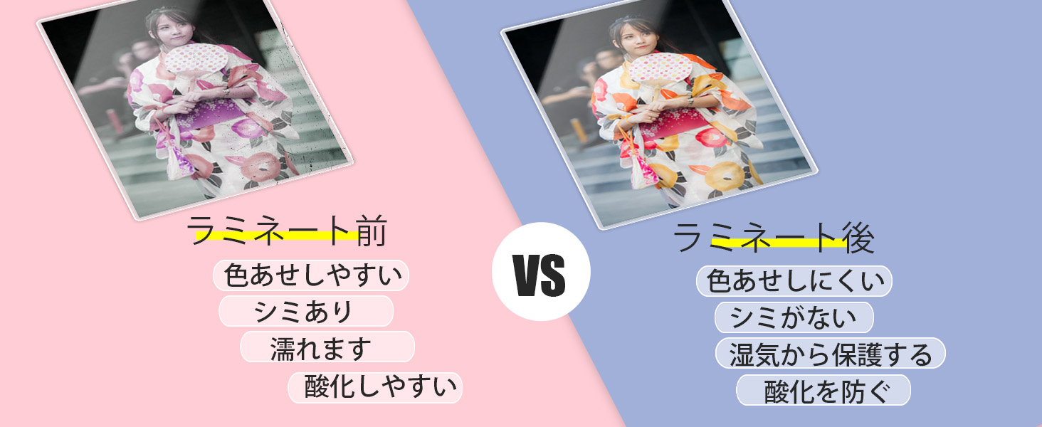 人物写真を保護できる手贴り簡単ラミネート