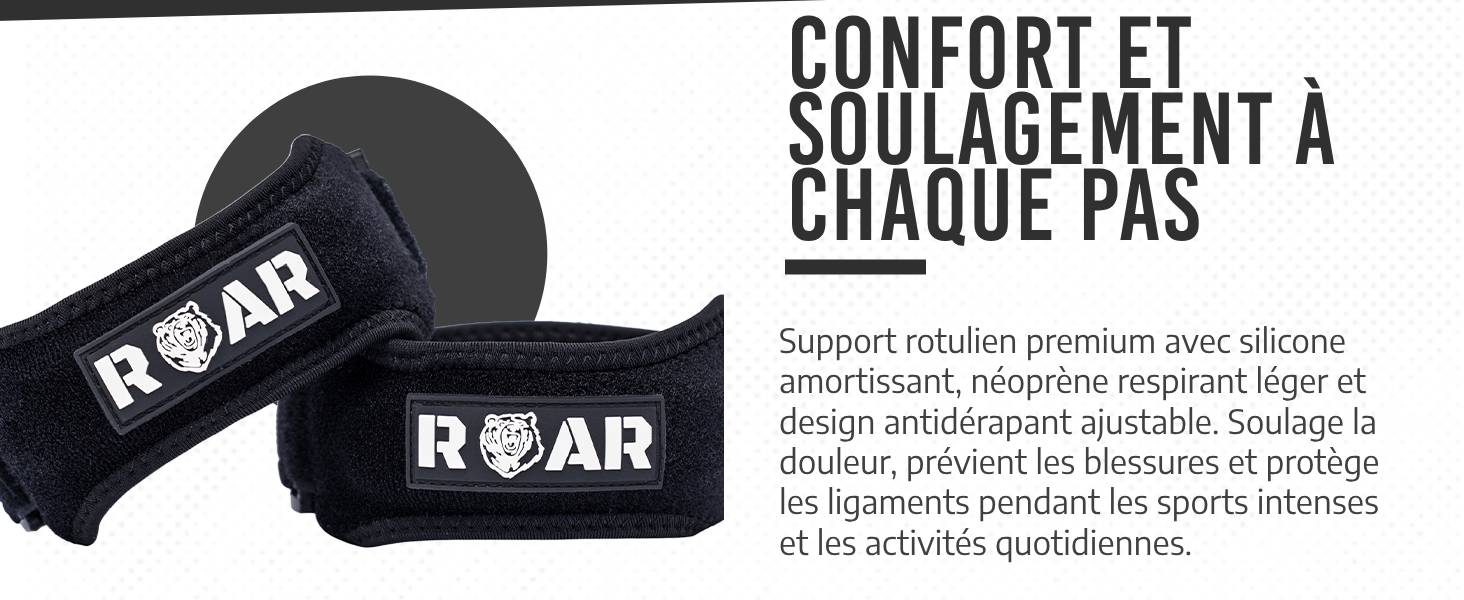 Genouillère Soulagement de la douleur Antidérapant Absorbe-chocs Ajustable