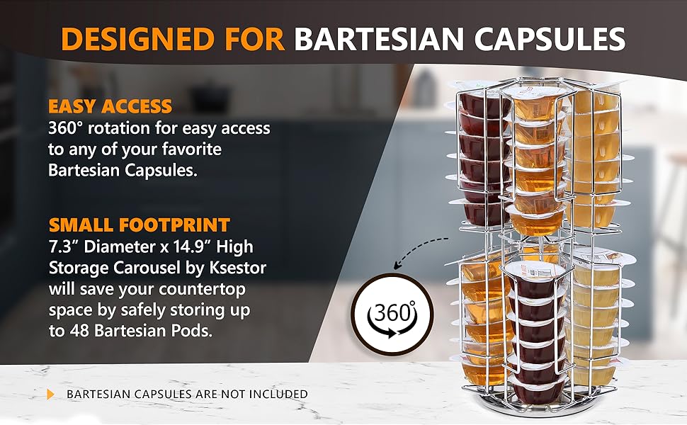 Storage Carousel for Bartesian Cocktail Capsules by Ksestor Holds up