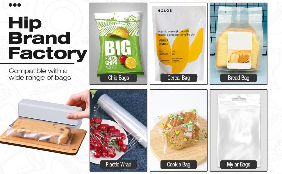 Mini Bag Sealer, Rechargeable Bag Sealer Heat No Preheating Required 3 Adjustable