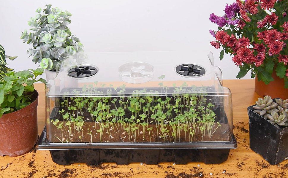 YoleShy 5-Set Strong Seed Starter Trays with Humidity Domes