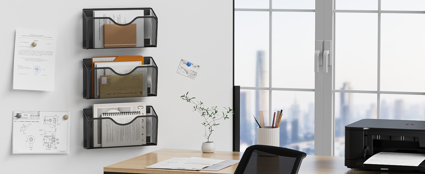 EKNITEY 3Pack File Holder File Organiser NoDrill