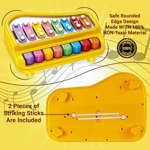 The eight musical keys will help children to recognise different types of sounds.