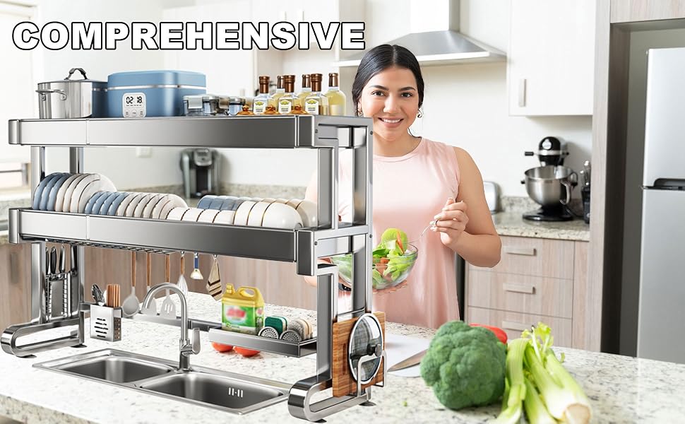 Over Sink Dish Drying Rack 3 Tier Dish Drying Rack 