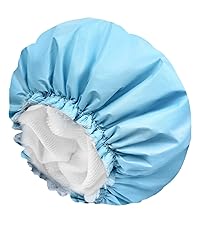 Terry Lined Shower Caps - Blue