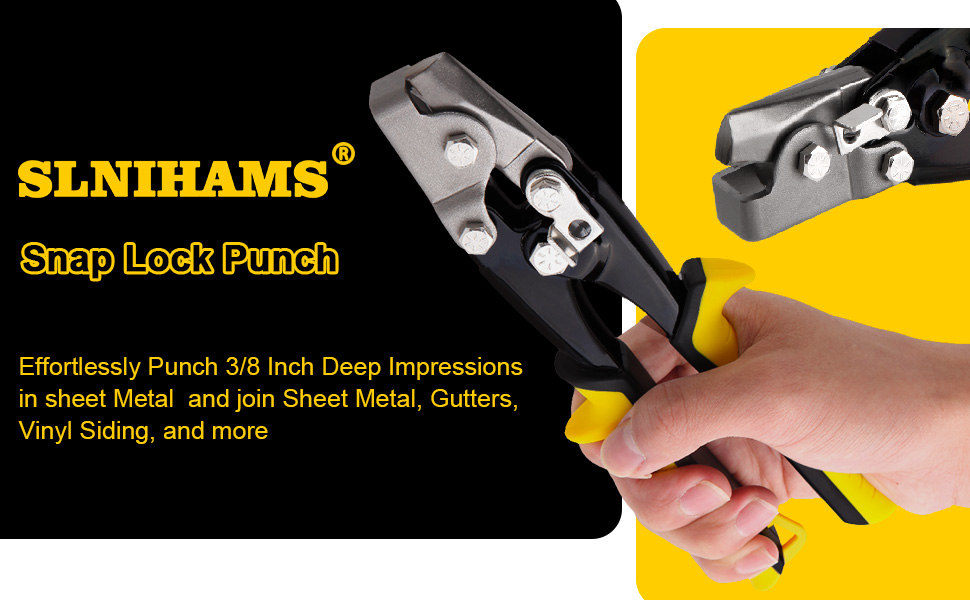 SLNIHAMS Snap Lock Punch Tool for Sheet Metal, 9” Gutter
